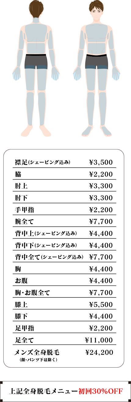 全身脱毛 肌が綺麗になり清涼感UP!
自信が持てる身体になる!